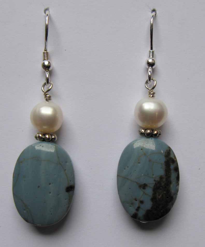 Leland Blue Earrings with Large Pearls